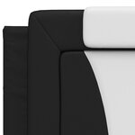 vidaXL Lit avec matelas noir et blanc 200x200 cm similicuir