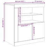 vidaXL Buffet avec lumières LED chêne sonoma 60 5x37x67 cm