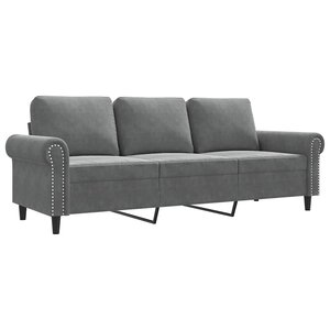 vidaXL Canapé à 3 places Gris foncé 180 cm Velours