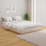 vidaXL Cadre de lit Blanc Bois massif 140x200 cm