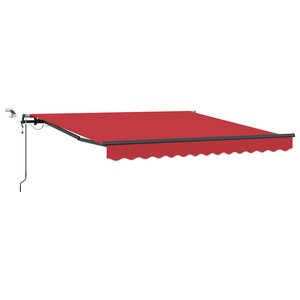Auvent rétractable automatique vidaXL avec LED Rouge 350x250 cm
