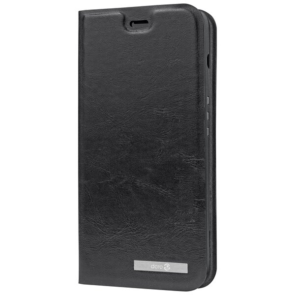 Etui folio noir avec coque magnétique pour Doro 8035