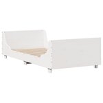 vidaXL Lit bibliothèque sans matelas blanc 90x190 cm bois massif