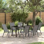 vidaXL Ensemble de salle à manger pour jardin 7 Pièces Gris