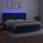 vidaXL Sommier à lattes de lit matelas et LED Bleu foncé 200x200 cm