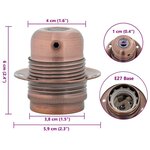 vidaXL Douilles de lampe 2 Pièces bronze rouge E27