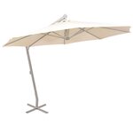 Vidaxl parasol 350 cm poteau en aluminium sable