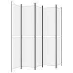 vidaXL Cloison de séparation 5 panneaux Blanc 250x220 cm Tissu