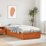 vidaXL Cadre de lit ottoman Brun Ciré 80 x 200 cm Pin massif