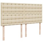 vidaXL Sommier à lattes de lit avec matelas Crème 200x200 cm Tissu