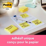 Bloc 100 Notes Adhésives Repositionnables 102 x 76 mm Jaune pastel POST-IT