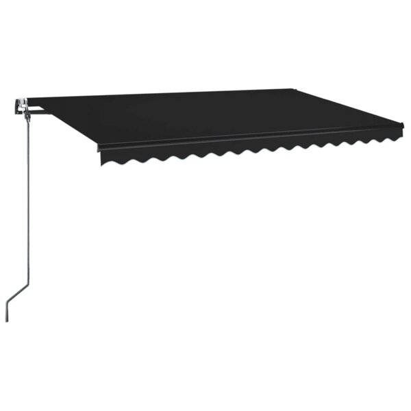 vidaXL Auvent automatique et capteur de vent LED 450x350 cm Anthracite