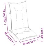 vidaXL Coussins de chaise de jardin à dossier haut lot de 6 tissu