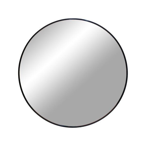 Miroir rond en aluminium avec cadre noir Ø 60 cm