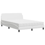 vidaXL Lit avec matelas blanc 140x190 cm similicuir