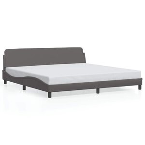 vidaXL Cadre de lit Dover gris 200x200 cm similicuir