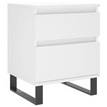vidaXL Tables de chevet 2 Pièces blanc 40x35x50 cm bois d’ingénierie