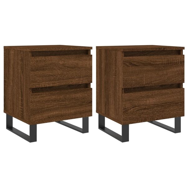 vidaXL Tables de chevet 2 Pièces chêne marron 40x35x50 cm bois ingénierie