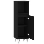 vidaXL Armoire de salle de bain noir 30x30x100 cm bois d'ingénierie