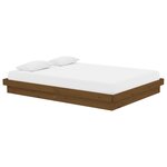 vidaXL Cadre de lit sans matelas marron miel bois massif
