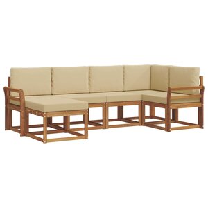 vidaXL Ensemble de canapés d'extérieur 6 pc Naturel et Beige