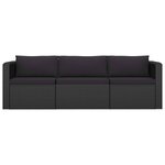 vidaXL Salon de jardin 8 Pièces avec coussins résine tressée noir