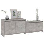 vidaXL Meuble TV gris béton 146 5x35x50 cm bois d'ingénierie