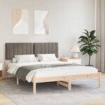 vidaXL Cadre de lit avec tête de lit rembourrée Taupe 150 x 200 cm