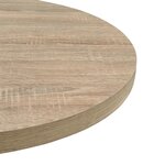 vidaXL Table de bistro MDF et acier Rond 80 x 75 cm Couleur de chêne