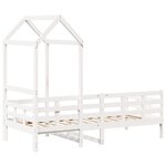 vidaXL Lit de jour avec toit sans matelas blanc 90x200 cm bois massif