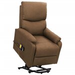 vidaXL Fauteuil de massage Taupe Tissu