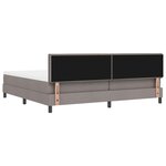 vidaXL Lit à ressorts avec tête de lit Taupe 200 x 200 cm tissu