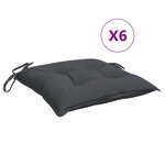 vidaXL Coussins de chaise 6 Pièces anthracite 50x50x7 cm tissu oxford