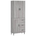 vidaXL Buffet haut Sonoma gris 69 5x34x180 cm Bois d'ingénierie