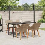 vidaXL Ensemble de salle à manger pour jardin 5 Pièces Beige polyrotin