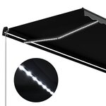vidaXL Auvent manuel rétractable avec LED 300x250 cm Anthracite