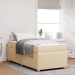 vidaXL Cadre de lit avec matelas avec matelas Crème 90 x 190 cm tissu