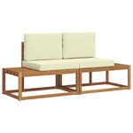 vidaXL Ensemble de canapés d'extérieur avec coussin 2 Pièces Naturel