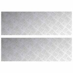 vidaXL Plaques à damier 2 Pièces Argent 90 x 30 cm Aluminium