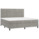 vidaXL Sommier à lattes de lit matelas et LED Gris clair 200x200 cm