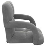 vidaXL Fauteuil de sol ajustable Gris foncé Velours