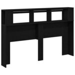 vidaXL Tête de lit LED avec étagère Chêne noir 160 x 18 5 x 103 5 cm