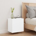 vidaXL Meuble TV mural blanc 40 5x30x40 cm bois d'ingénierie