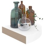 vidaXL Étagère d'angle flottante blanc brillant 25x25x3 8 cm MDF