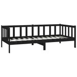 vidaXL Lit Noir Bois de pin massif 90x200 cm
