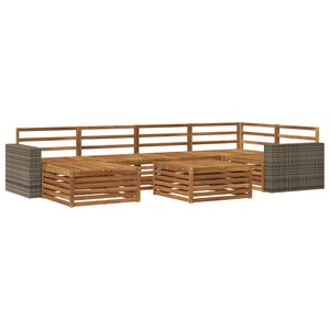 vidaXL Ensemble de canapés d'extérieur 7 pc Naturel