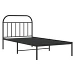 vidaXL Cadre de lit métal avec tête de lit noir 100x190 cm