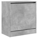 vidaXL Armoire à chaussures gris béton 60x34x63 5 cm bois d'ingénierie