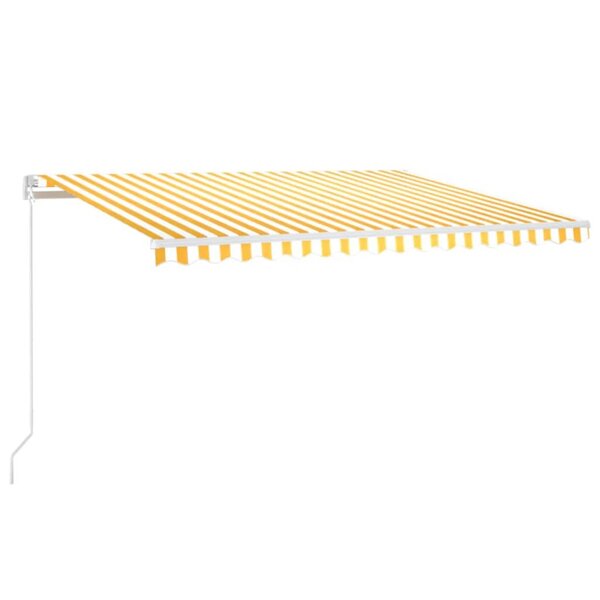vidaXL Auvent manuel rétractable 450x350 cm Jaune et blanc