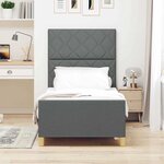 vidaXL Cadre de lit avec tête de lit Gris foncé 90 x 200 cm tissu